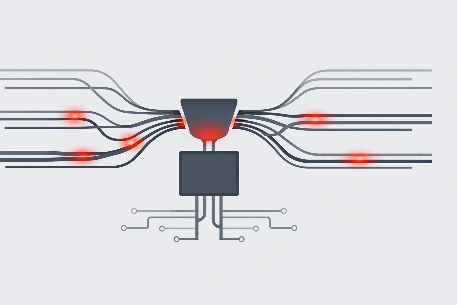 Abstract image showing blockage in the flow of work
